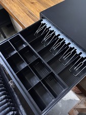 Metal Cash Drawer with Lock  Key, Removable Coin Tray, 16x16x4  