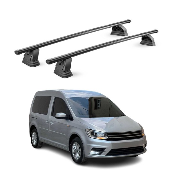 Stahl DachträGer FüR VW Caddy 2015-2020 TÜV AbschließBar 75 Kg 2Tlg Schwarz-image