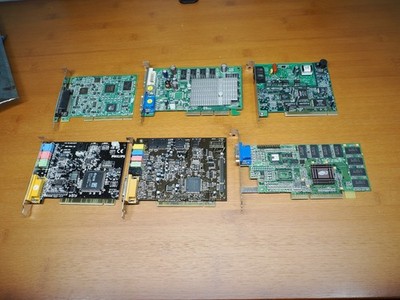 Lot of 6 Vintage Audio/Video Graphics Cards: ATI Rage 128, GeForce FX500 256