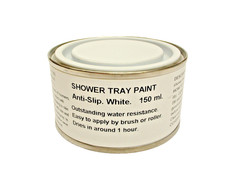 1 x 150ml Anti - Slip White Shower Tray And Bath Base Paint.