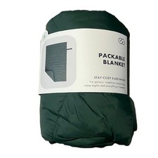 Camping style- Packable Blanket - 57 x 38 Green