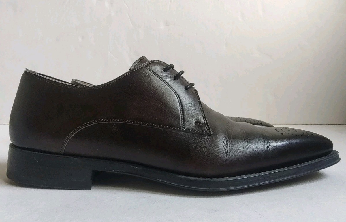 Magnanni Gerardo Shoes Mens 8.5 Gray Leather Derby Oxford‎ Dress Medallion Toe Magnanni - Maddin Oxford | Levy main image 2