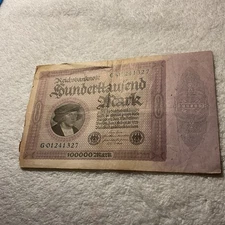 GERMANY.(-1923-FEBRUARY 1-)-100.000 Mark -BANKNOTE.CIRCULATED.#427A