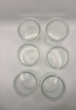 Six Oui Yogurt Jars - 5oz Glass - Sanitized Residue Free - Clean Rims