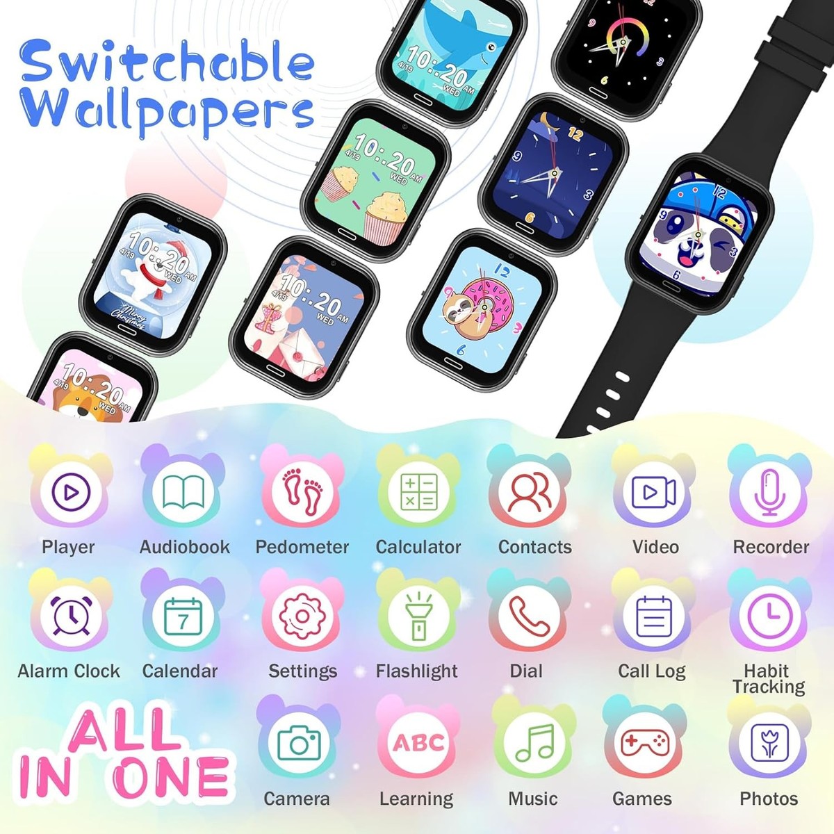 TotsyFun Smartwatch Bambini, Orologio Smartwatch Bambino con 20