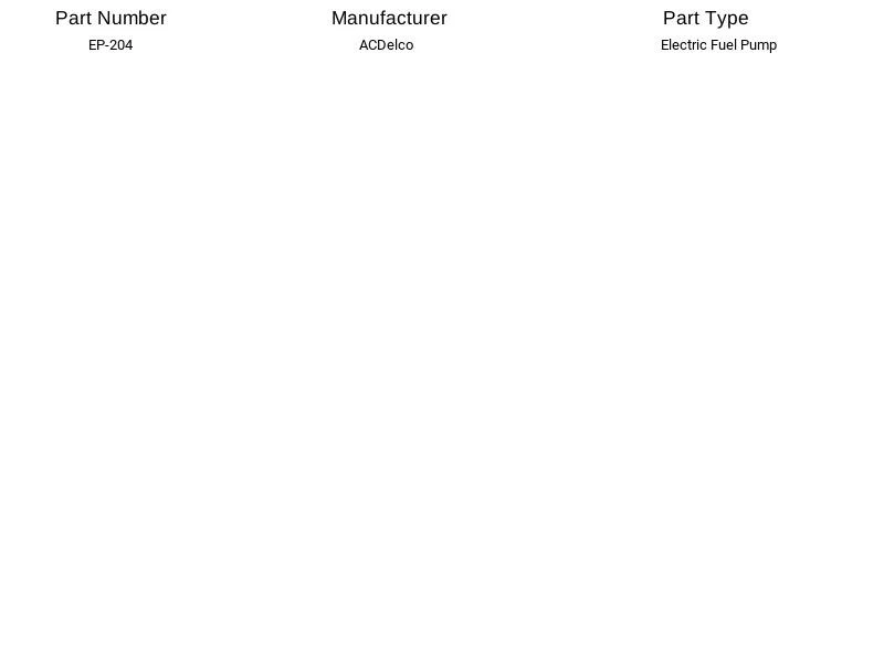 AcDelco 电动燃油泵 EP-204 适用于大众 Quantum 1982 - 1988 — 第 4/4 张图片