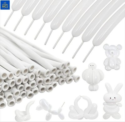 100 White Latex Modeling Balloons   Durable, Stretchy, Perfect for Decorations