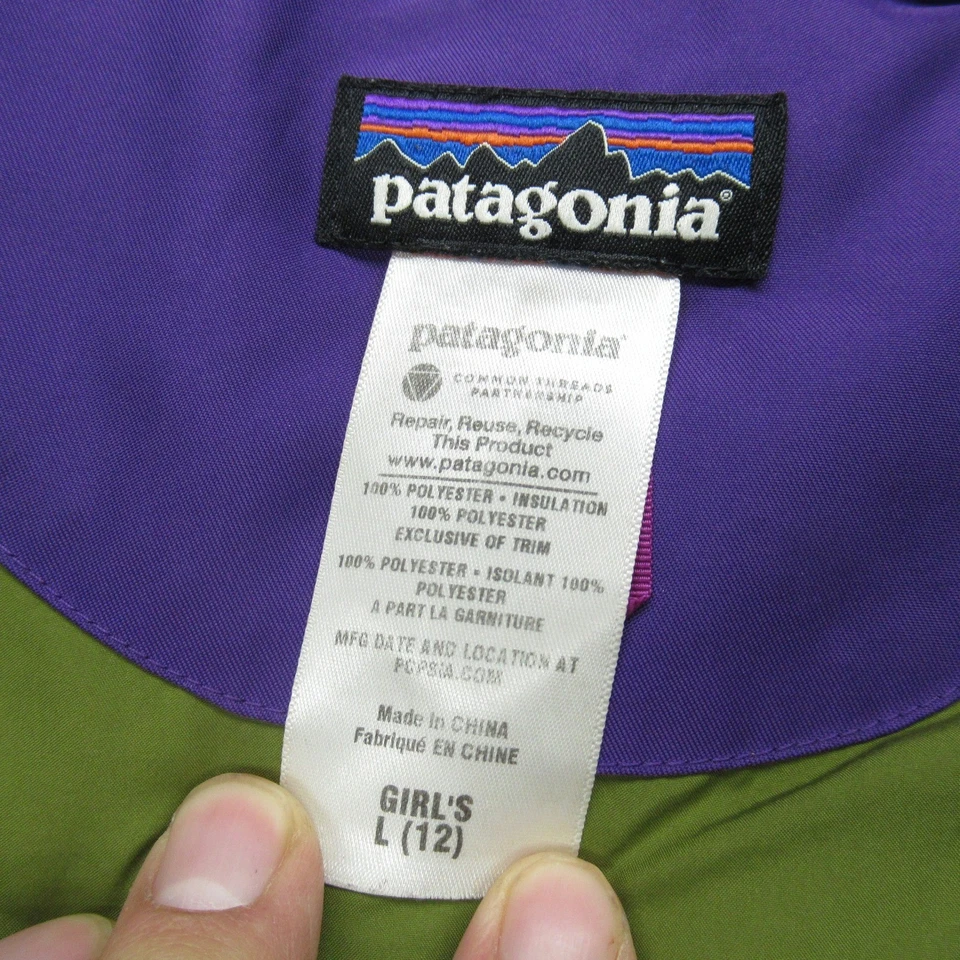 Patagonia Jacket Girls Large Purple Waterproof Hooded Insulated Snowbelle Ski - Image 4 of 4