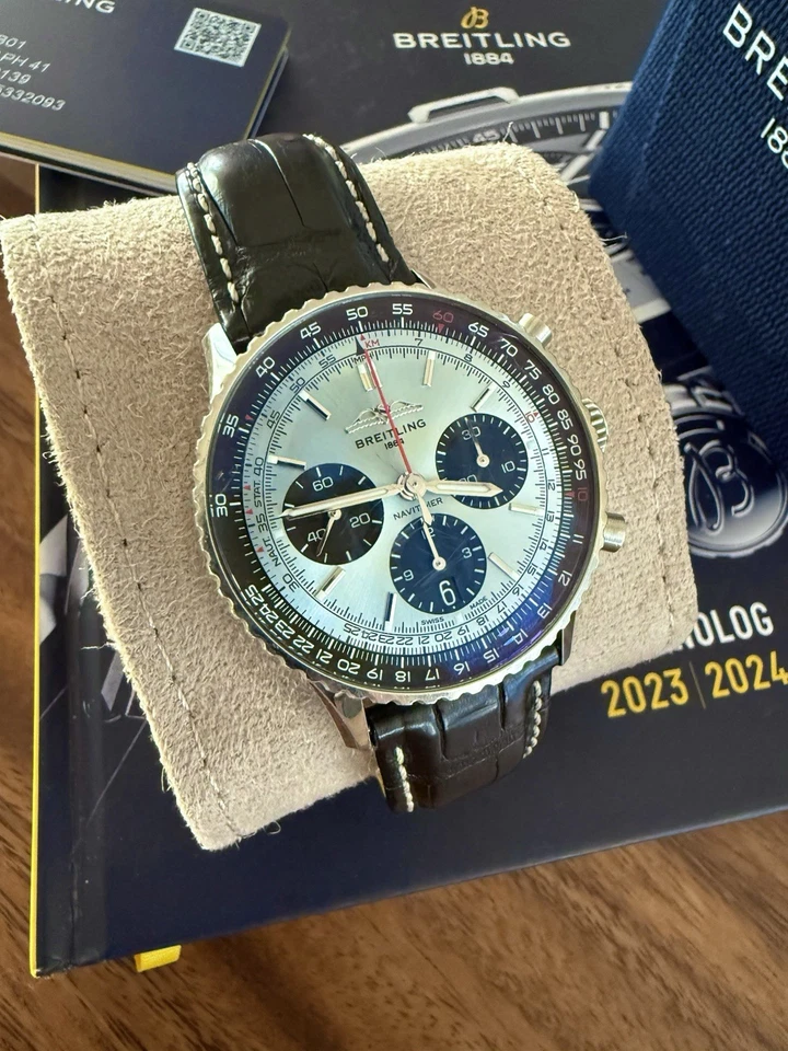 Reloj para hombre Breitling Navitimer B01 cronógrafo 41 mm esfera azul AB0139241C2P1 Foto 3 de 4