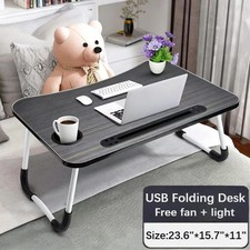 Laptop Bed Desk Foldable Portable Laptop Table Breakfast Tray Stand Stable