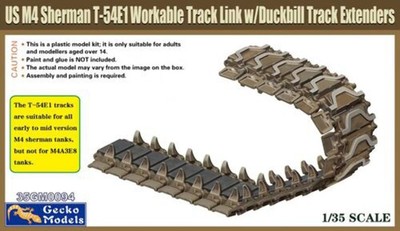 Gecko 35GM0094 1/35 US M4 Sherman T-54E1 Workable Track Link w/Duckbill Track Ex