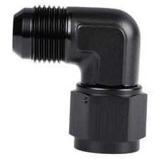 Female to Male Flare 90 Degree Elbow Swivel Fitting 10AN Black - 90 Degree