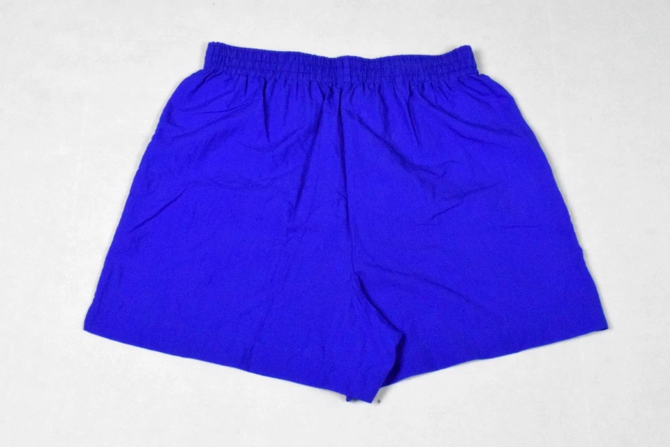 Vintage Shorts Pacific Connections Size M 90s Blue Nylon High Waist Made USA - Image 2 of 4