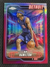 2024-25 Topps Chrome Pink Refractor #65 Rip Hamilton Detroit Pistons UConn