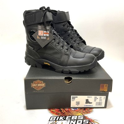 NEW Harley SZ 9.5 Mens Maxson 6.25'' WP Black Leather Motorcycle Boots D96312-9.5