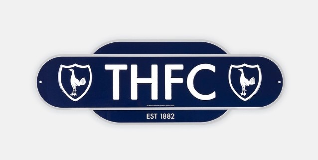 Official Tottenham Hotspur FC Spurs Retro Metal Sign navy Est 1882 Brand new