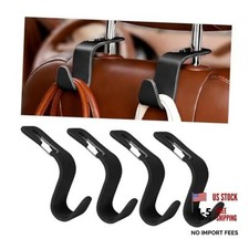 4PCS Car Seat Headrest Hook, Multifunctional Vehicle Seat Back Hanger Black