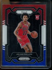 2023-24 Panini Prizm Julian Phillips Prizms Red White and Blue Rookie Bulls #125