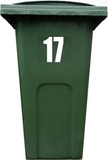 4x Large Vinyl Bin Stickers 1-99 Self Adhesive 19.5cm