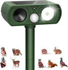 Solar Ultrasonic Animal Repellent Outdoor,Deer Repellent Device Motion Detection