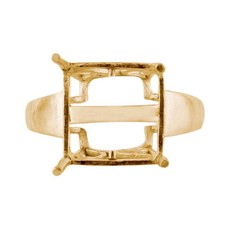 Semi Mount Square Oct 12 Faceted Cut Engagement Ring Sterling Silver