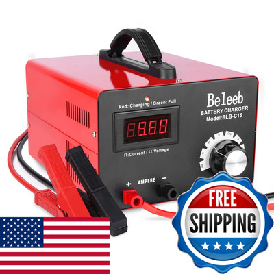 Beleeb C15 Multiple Voltage Battery Charger 6V 8V 12V 24V Lead-Acid Lifepo4