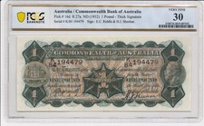 Australia 1932 Riddle Sheehan Thick Signature £1 Pound Banknote PCGS VF 30 #7532