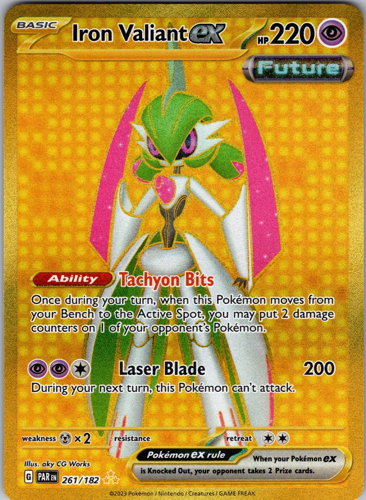 Iron Valiant ex 261/182 Hyper Rare Paradox Rift - Pokemon Card TCG - NM