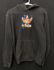 ADIDAS Hoodie Black Colorful Trefoil Logo Kids Youth XL Sweatshirt 2022 B16