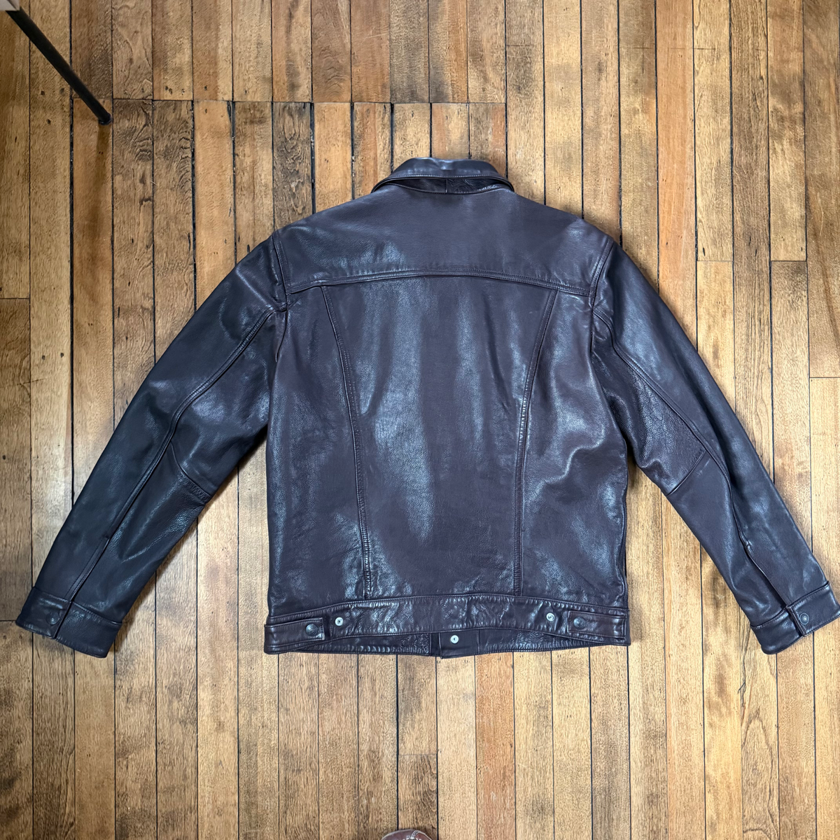 Levi's Men's Brown Trucker Bovine Cow Leather Jacket Size XL | eBay