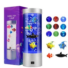 RABOW RUN Fish Lamp Aquarium Artificial Fish Tank Bubble Color-Changing Mood