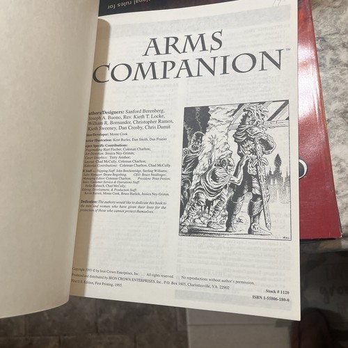 Arms Companion #1120 Iron Crown Enterprises RPG integratore Rolemaster - Foto 3 di 3