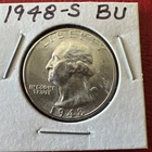 1948 S  BU/UNC. 90% Silver Washington Quarter 25c U.S. Coin