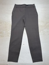 Maurices Pull On Skinny Ankle Black Tan Patterned Pants Med. Short Mid Rise NWT