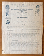 Franz Schmidt & Co. Gesch&auml;ftsbrief 1901 Puppen-Fabrik Georgenthal Th&uuml;ringen
