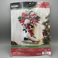 Bucilla 86676 HOLIDAY SKATE with Gingerbread Man Felt Christmas Wall Hanging Kit
