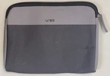 Tumi For Delta Air Lines Toiletry Makeup Travel Kit Gray Nylon Bag Zip EMPTY