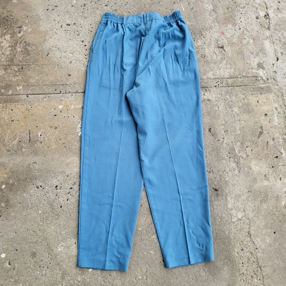 Pantalones plisados vintage Sag Harbor talla 10 azul pequeño cintura alta minimalista sueltos Foto 4 de 4