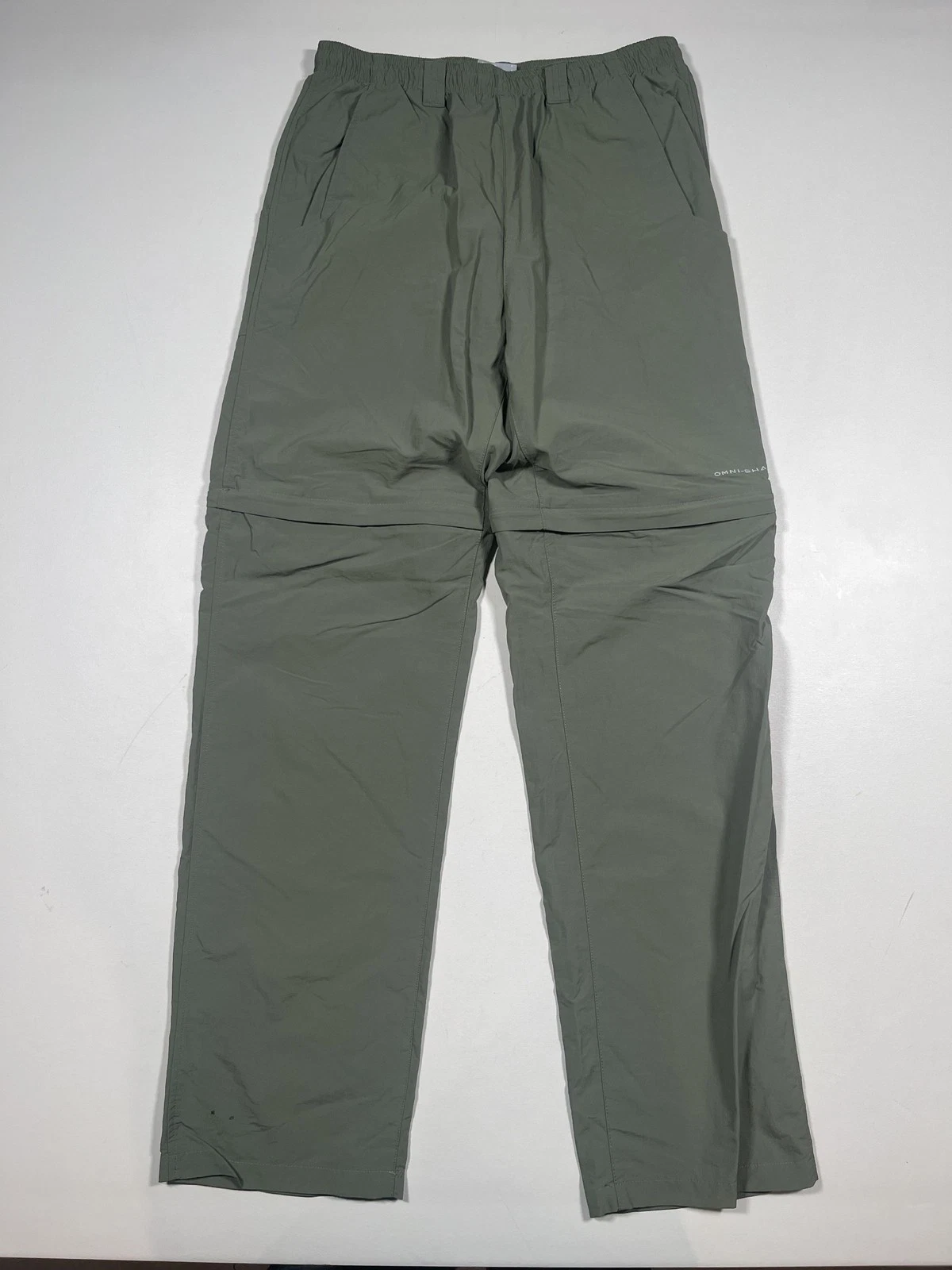 Columbia PFG Pants Mens Small 32L Green Omni-Shade Convertible Fishing Nylon