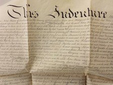 1812 antique VELLUM DEED southwark phila pa THUM & WILLIAMSON to SETH ROBERTS