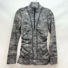 Lululemon Cypress Kiss 1/2 Zip Long Sleeve Size 4 Jacquard Black White Pullover