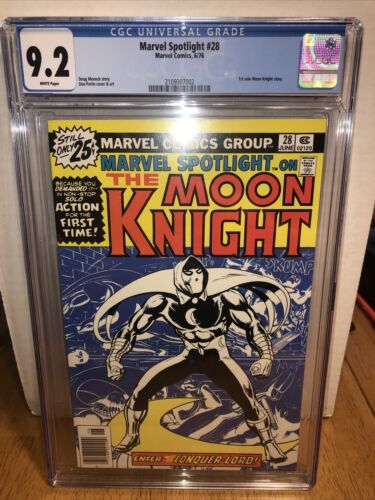 Marvel Spotlight #28 CGC 9.2 White Pages Moon Knight 1st First Solo Story - Photo 1 sur 3