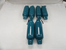 DOCKMATE DOCK SHIELD INFLATABLE VINYL FENDER BUMPER SET OF (6) TEAL 854987 BOAT