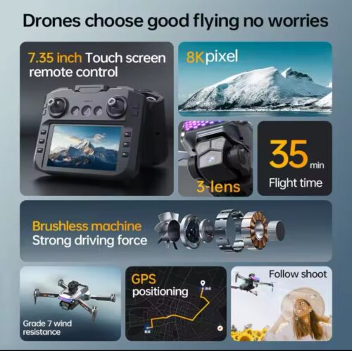 DWI D27 Drone 8K 5G GPS Professionale HD Fotografia Aerea Doppia Fotocamera - Foto 4 di 19
