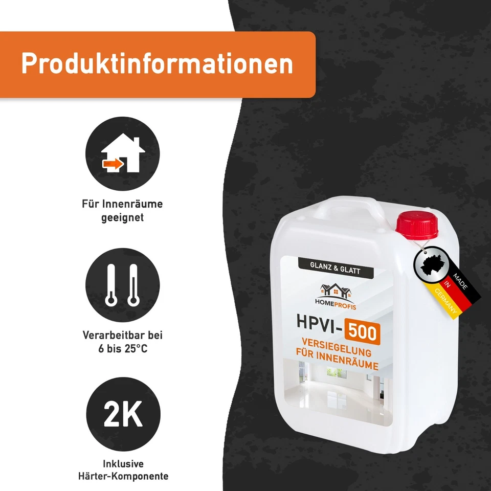 HPVI-500 transparente 2K Epoxidharz Versiegelung Innen Garage Werkstatt Keller - Bild 2 von 4