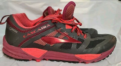 Brooks Cascadia 11 GTX Women's Trail Running Size 10 Shoes Gore-Tex Pink Gray