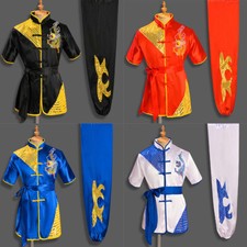 Silk Kung Fu Tai Chi Uniform Martial Arts Suit Outfit Sequins Dragon Embroidery