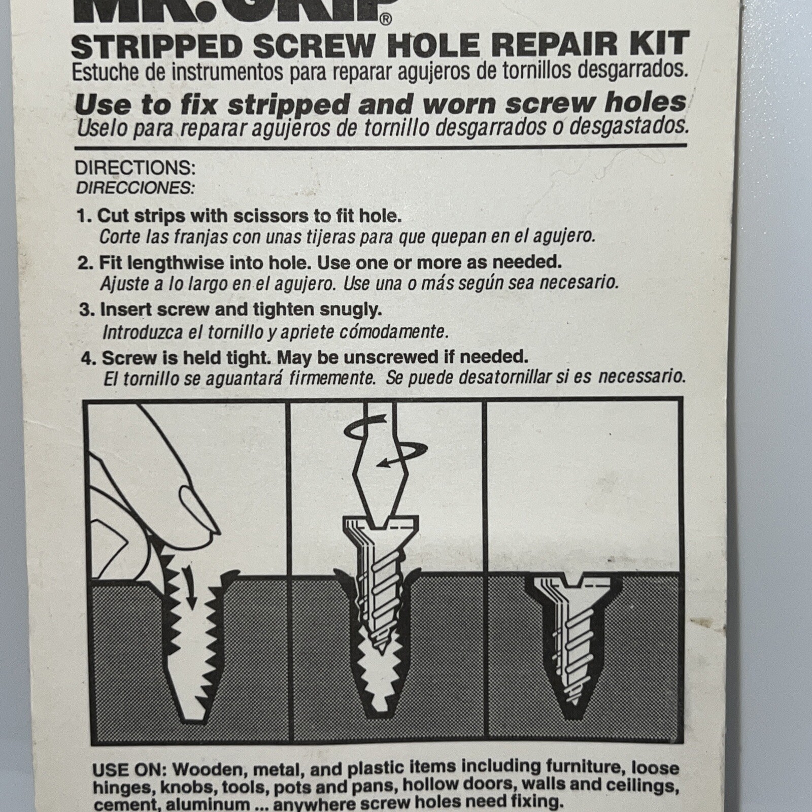 Woodmates Mr Grip Stripped Screw Hole Repair Kits / Made in USA 2498