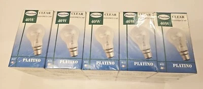 PLATINO 10x 40w BC-B22 GLS Bayonet Incandescent Light Bulbs Clear