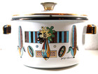 Vintage Mid-Century Georges Briard Really Fun Enameled Covered Pot 1 Tiny Chip